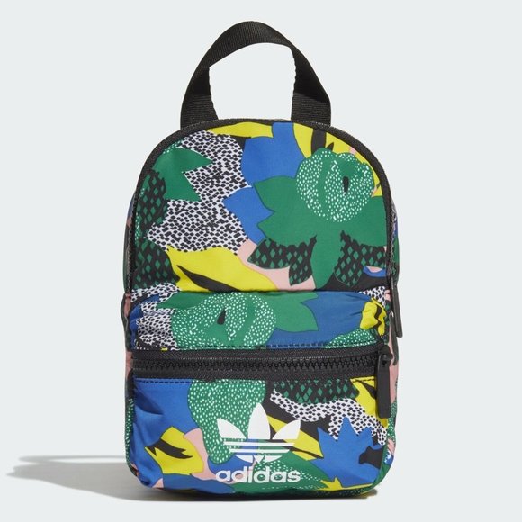 Adidas Mini Backpack W/ Adjustable Straps Multicolor Small Floral Stylish Bag - Picture 3 of 10